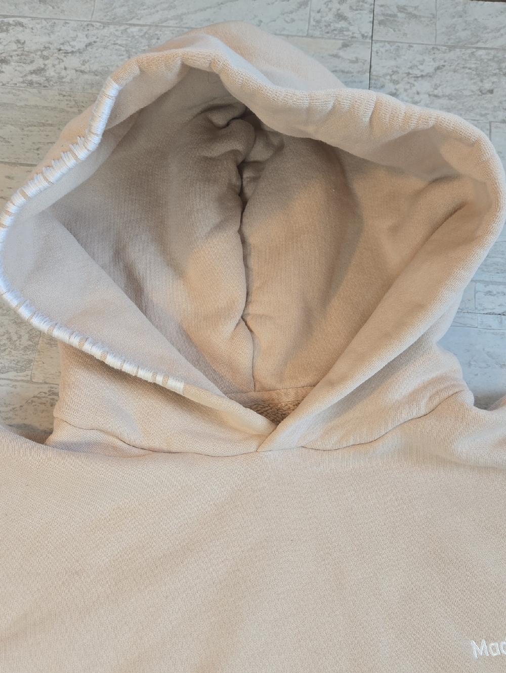 Madhappy Classics Fleece Hoodie Size Large Beige - Picture 4 of 11